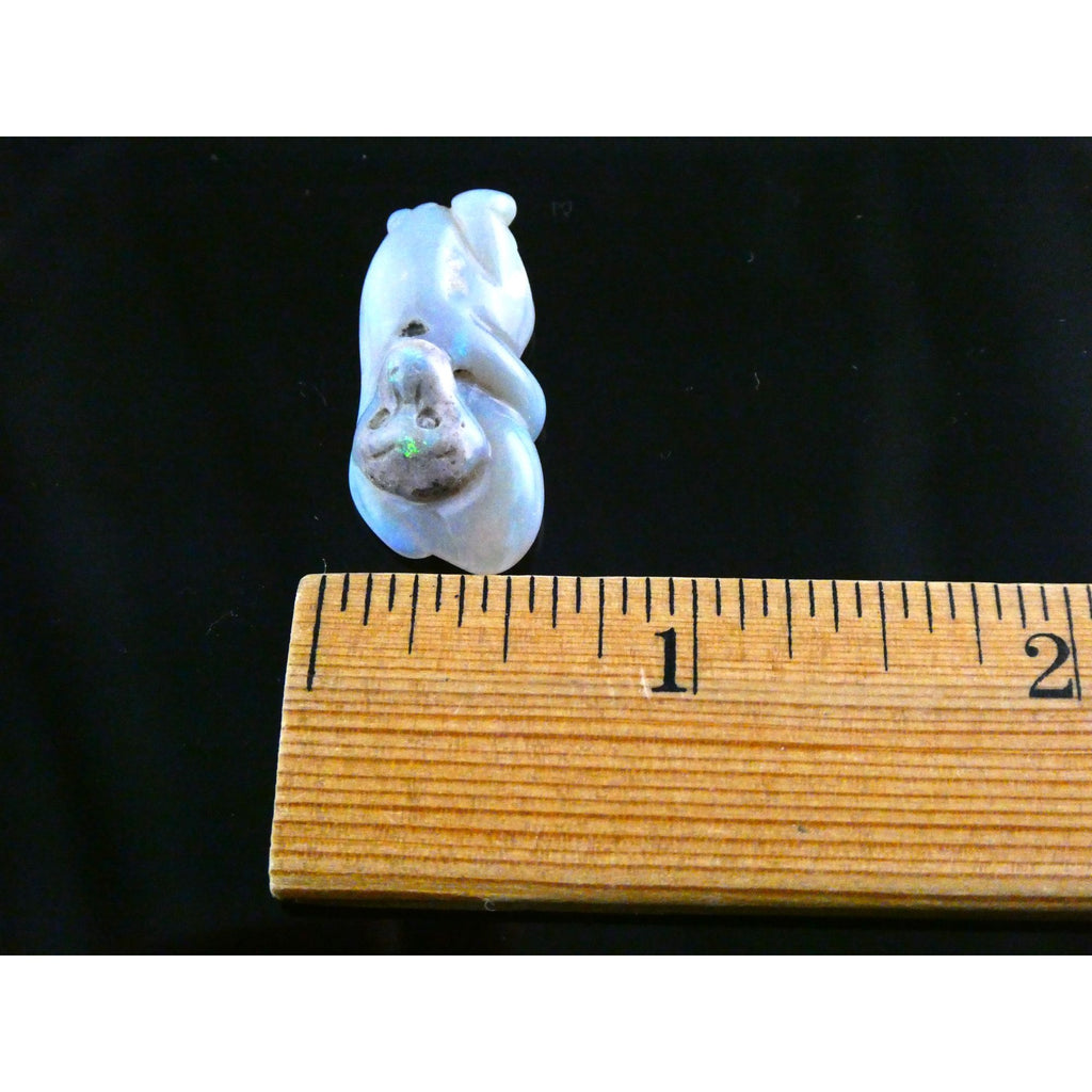 Carved Natural Opal Sitting Monkey Specimen 3.1g Weight 15.28 Carats 28mm Length