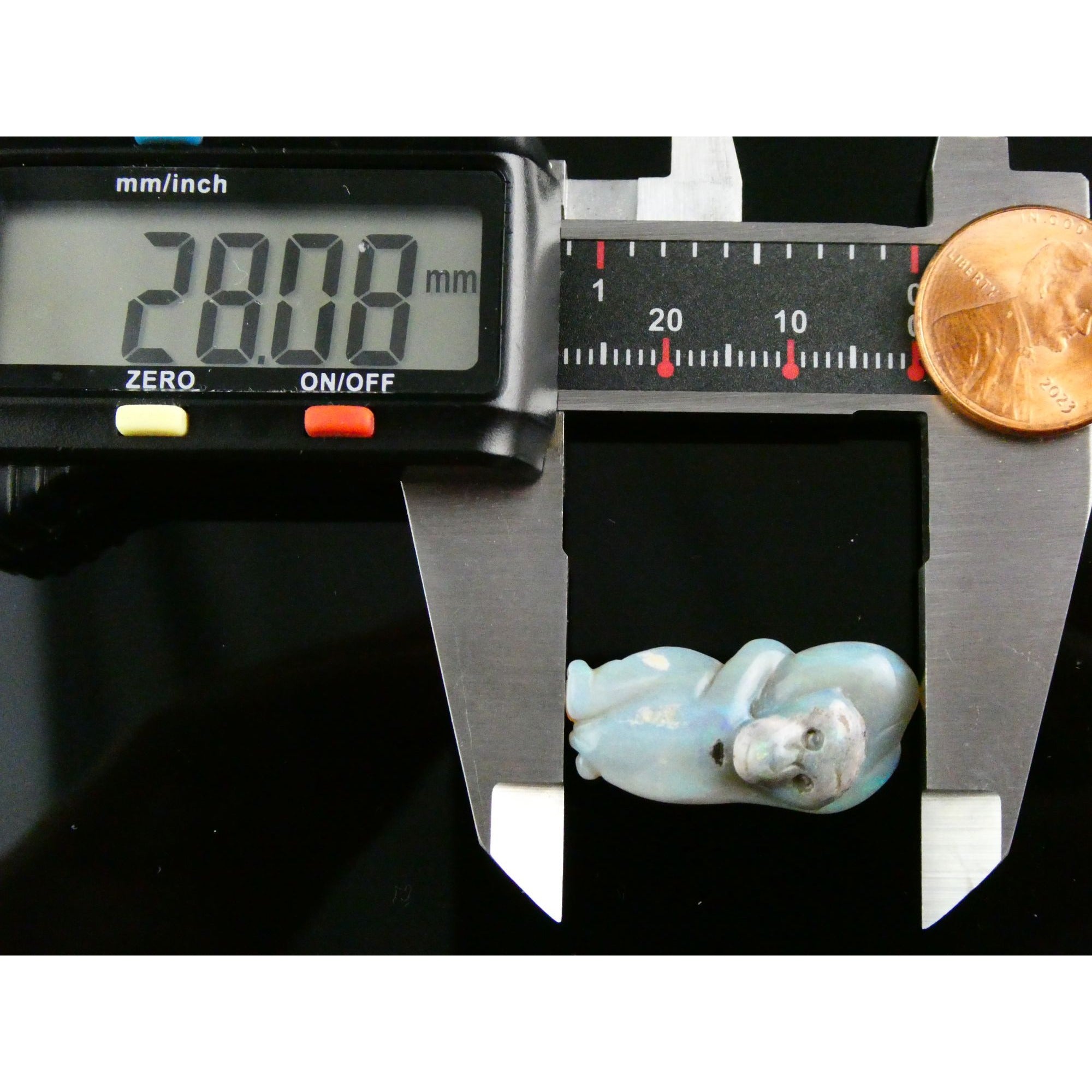 Carved Natural Opal Sitting Monkey Specimen 3.1g Weight 15.28 Carats 28mm Length