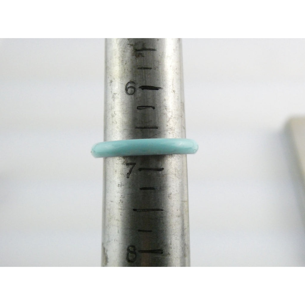 Designer H Heart Sterling Silver Turquoise Blue Enamel Band Ring Size 6.75 2.2g