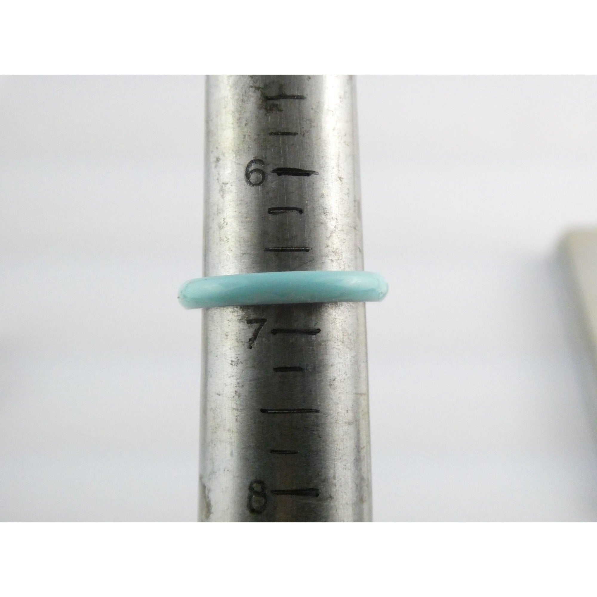 Designer H Heart Sterling Silver Turquoise Blue Enamel Band Ring Size 6.75 2.2g