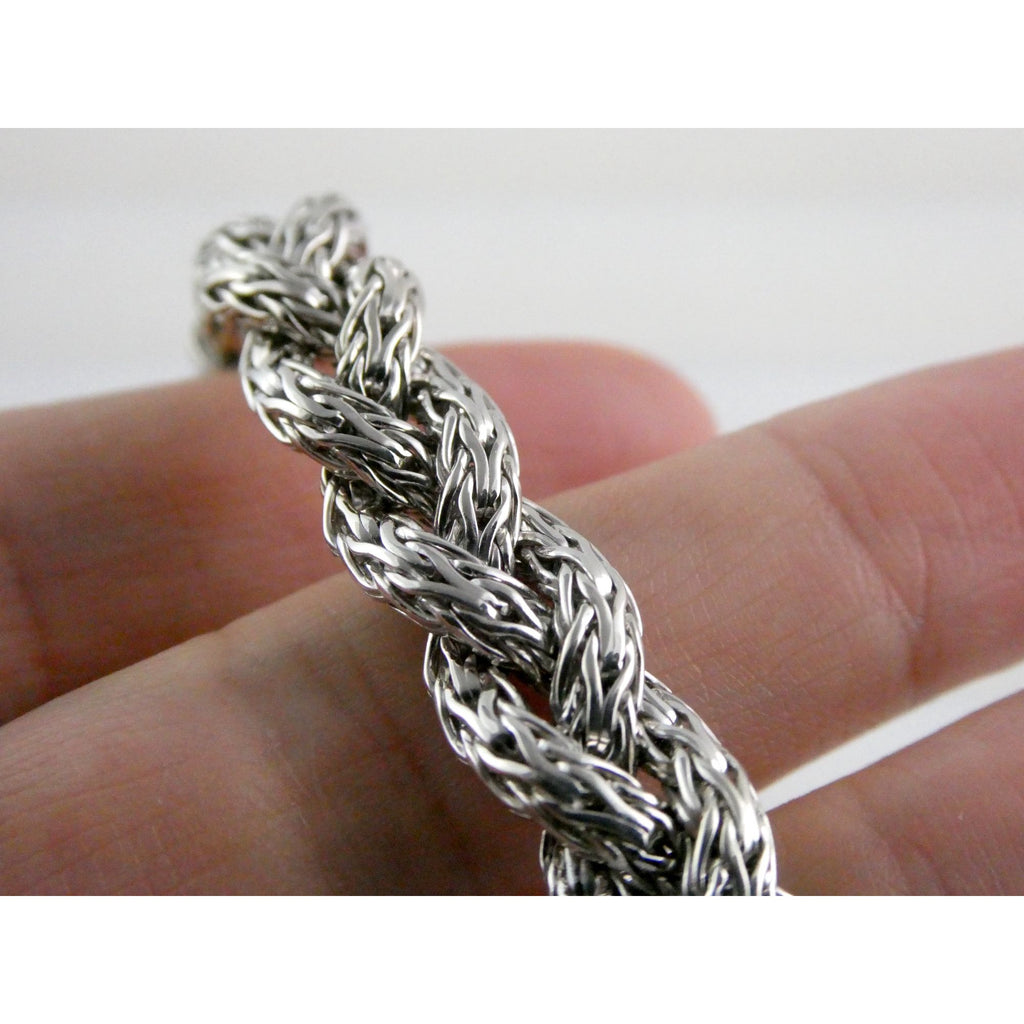 John Hardy Sterling Silver Chain Bracelet with Black Sapphire Studded Clasp 7 In