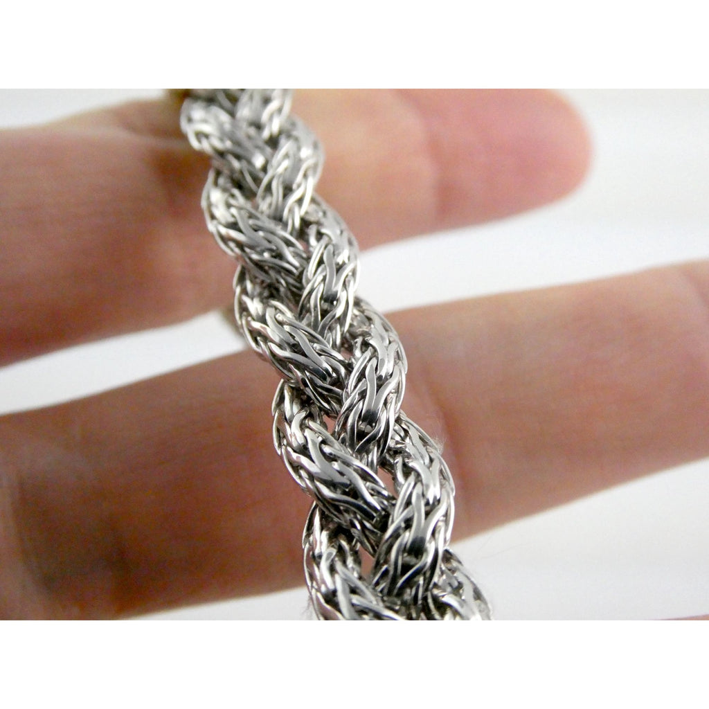 John Hardy Sterling Silver Chain Bracelet with Black Sapphire Studded Clasp 7 In