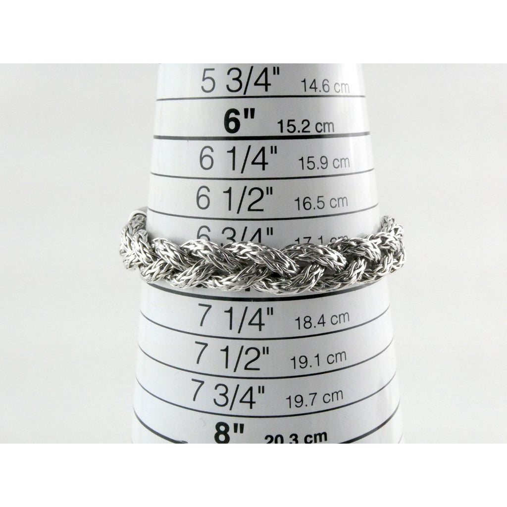 John Hardy Sterling Silver Chain Bracelet with Black Sapphire Studded Clasp 7 In