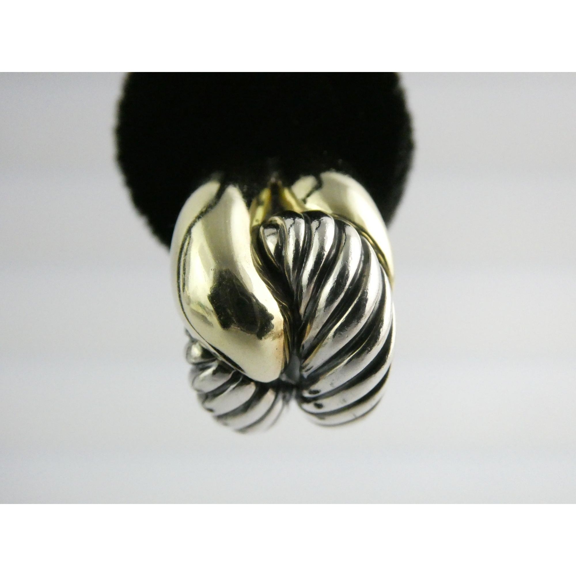 David Yurman Labyrinth Collection 14k Yellow Gold Sterling Silver Earrings 22mm