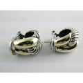 David Yurman Labyrinth Collection 14k Yellow Gold Sterling Silver Earrings 22mm