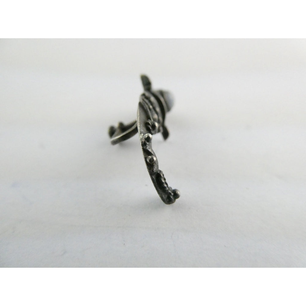 Vintage SINGLE Sterling Silver Moonstone Sheathed Sword Screwback Earring 3.6g