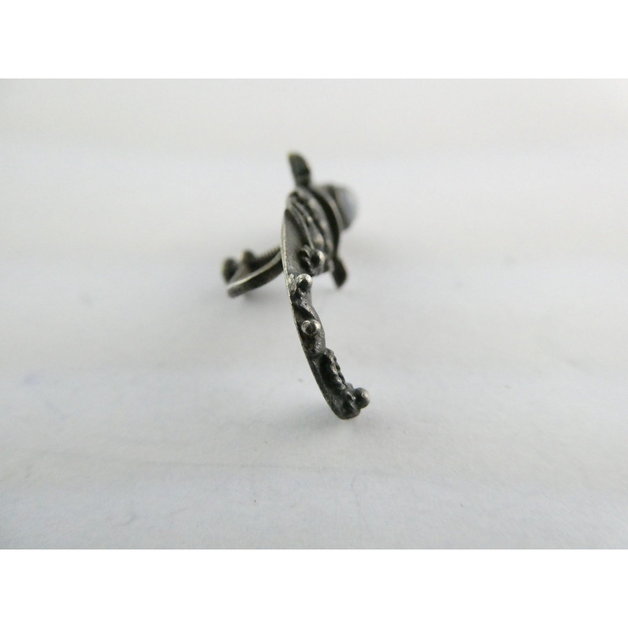 Vintage SINGLE Sterling Silver Moonstone Sheathed Sword Screwback Earring 3.6g