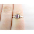 Sterling Silver Clear Moonstone Cabochon Ring Slight Blue Flash Size 6.75 1.8g