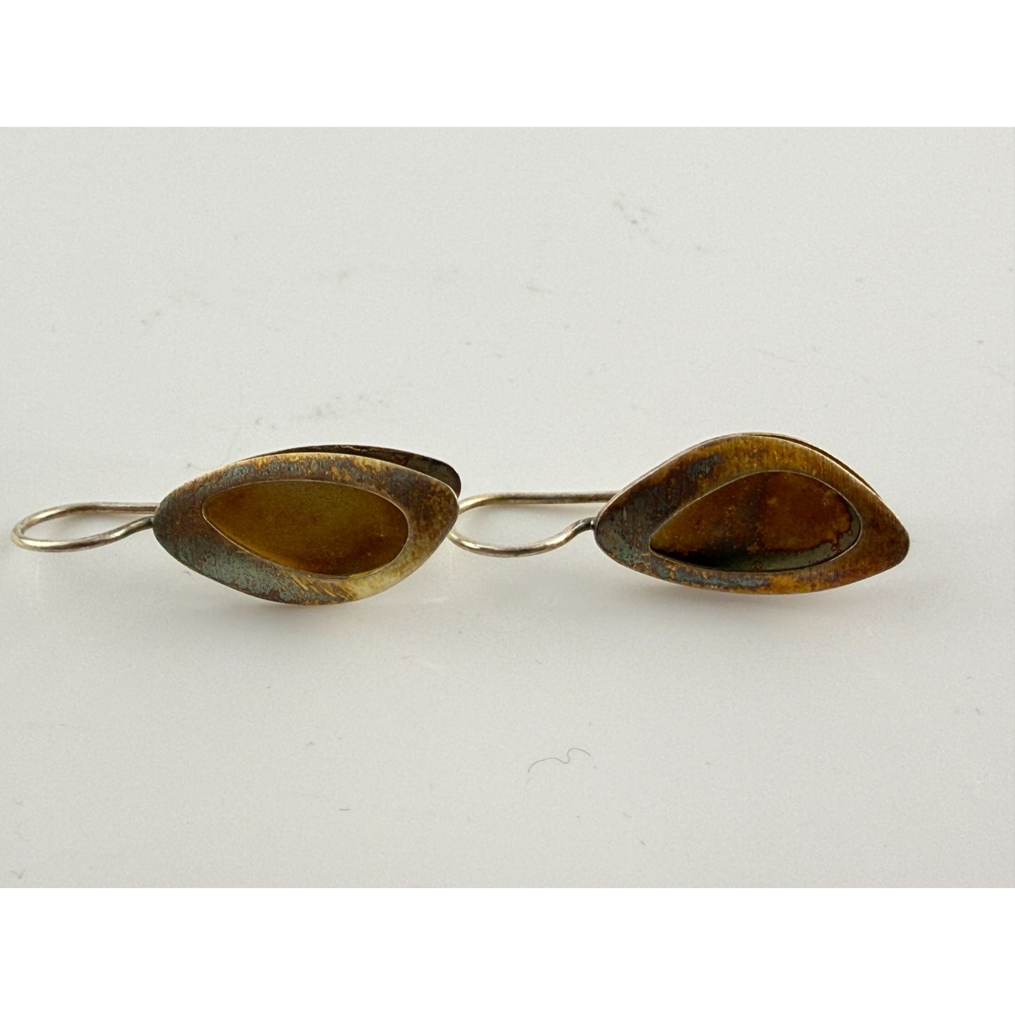 Kathy Lynn Mayeda KLM Designer Sterling Silver Modernist Earrings 4.6g 1.25 Inch