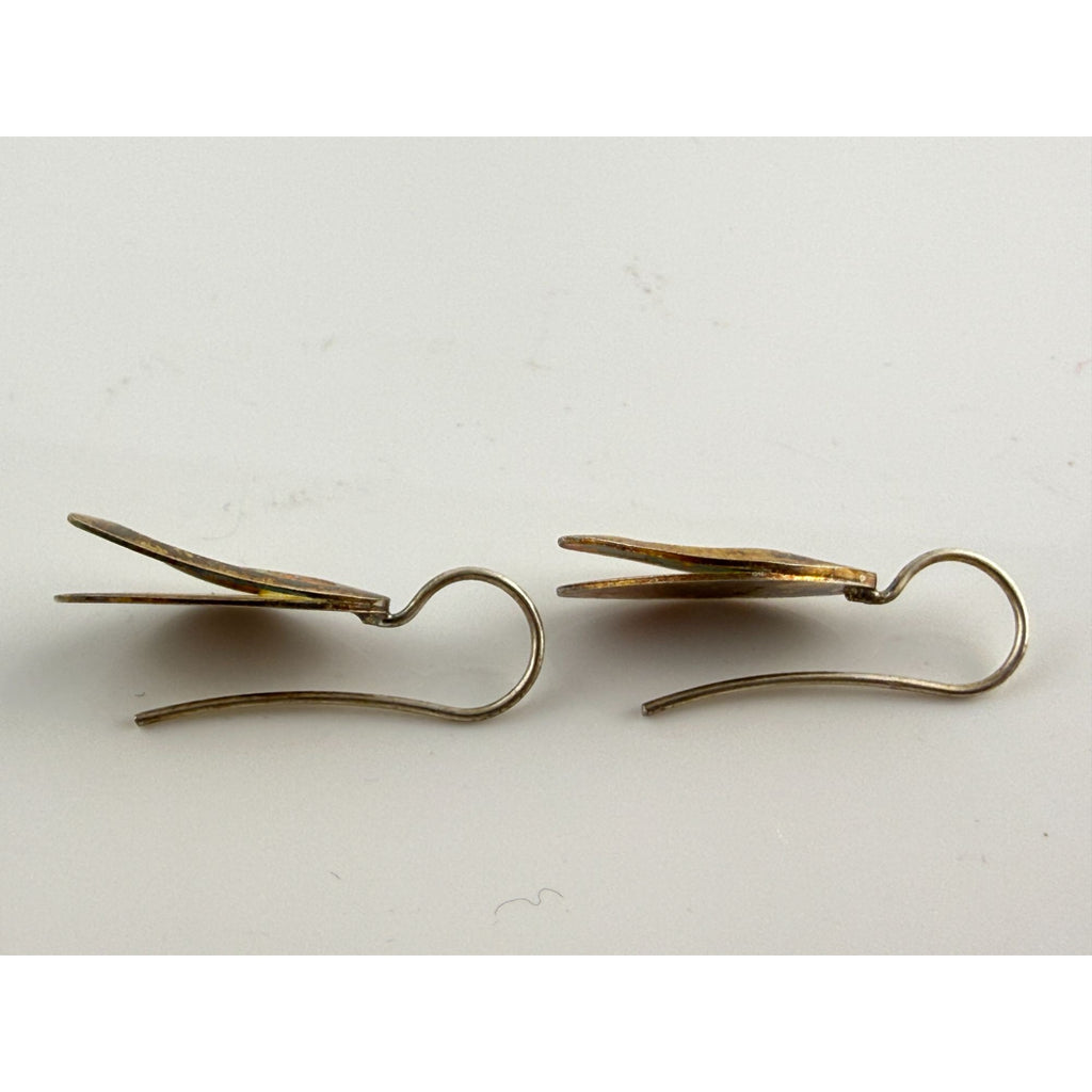 Kathy Lynn Mayeda KLM Designer Sterling Silver Modernist Earrings 4.6g 1.25 Inch