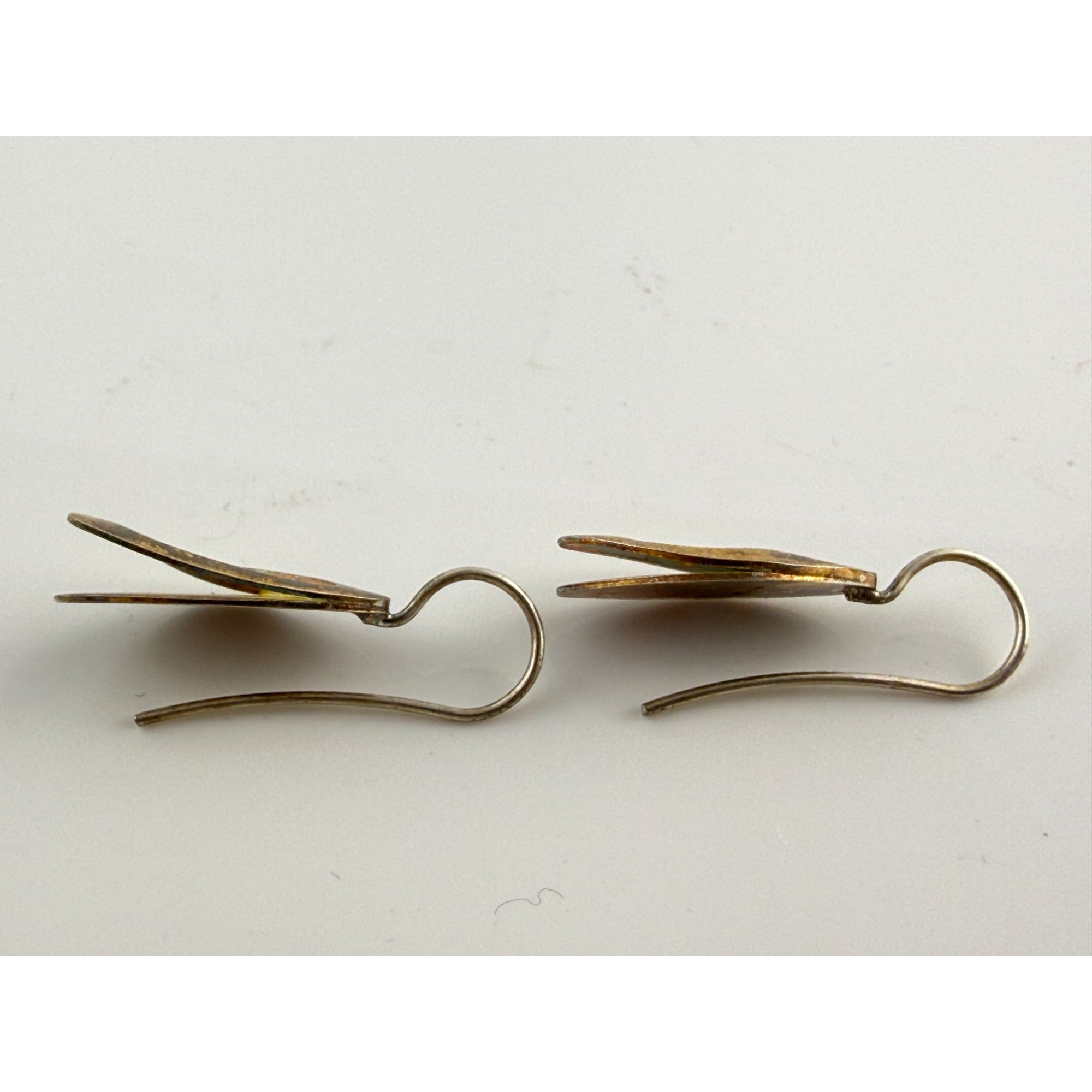 Kathy Lynn Mayeda KLM Designer Sterling Silver Modernist Earrings 4.6g 1.25 Inch