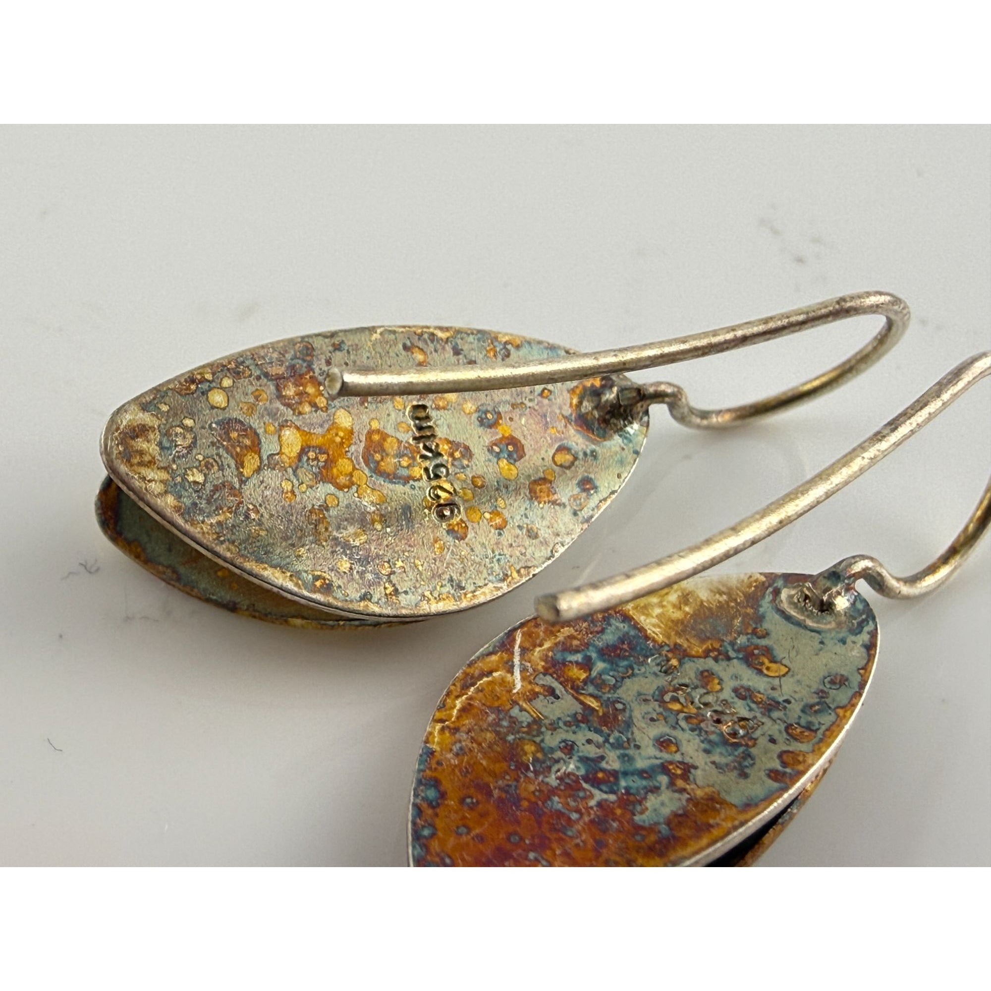 Kathy Lynn Mayeda KLM Designer Sterling Silver Modernist Earrings 4.6g 1.25 Inch