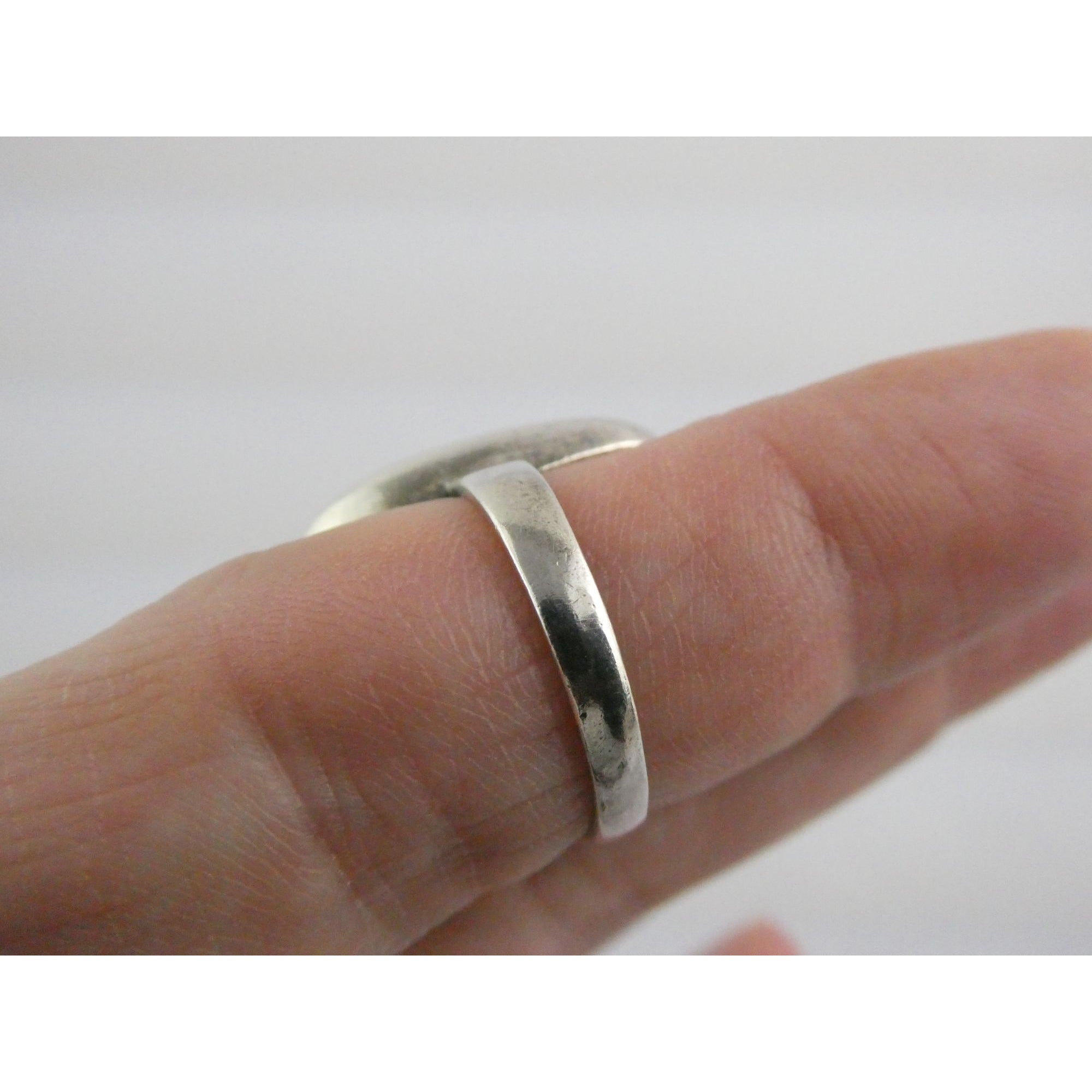 Avon Sterling Silver Pink Mother of Pearl Shell Flat Cab Ring Size 6.75 4.6g