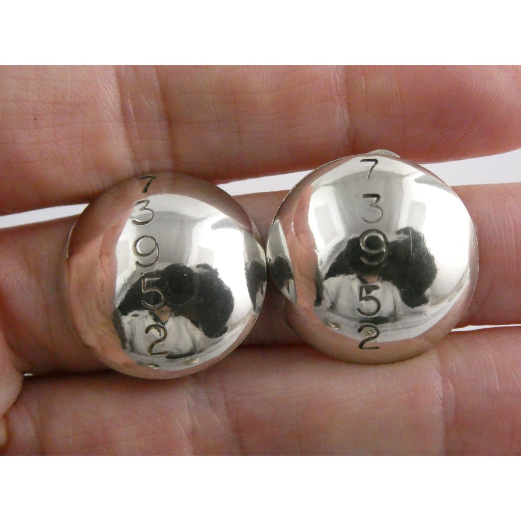 Artisan Signed B Mayeh 73952 Sterling Silver Round Stud Earrings 6.8g 23.59mm