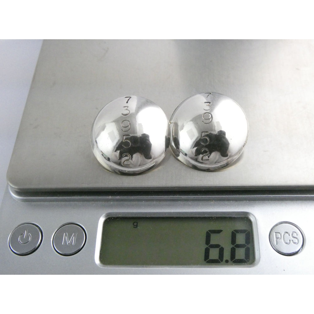 Artisan Signed B Mayeh 73952 Sterling Silver Round Stud Earrings 6.8g 23.59mm