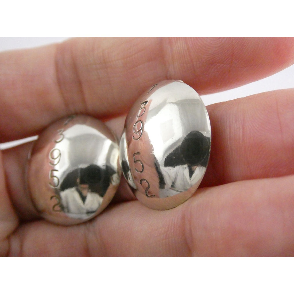 Artisan Signed B Mayeh 73952 Sterling Silver Round Stud Earrings 6.8g 23.59mm