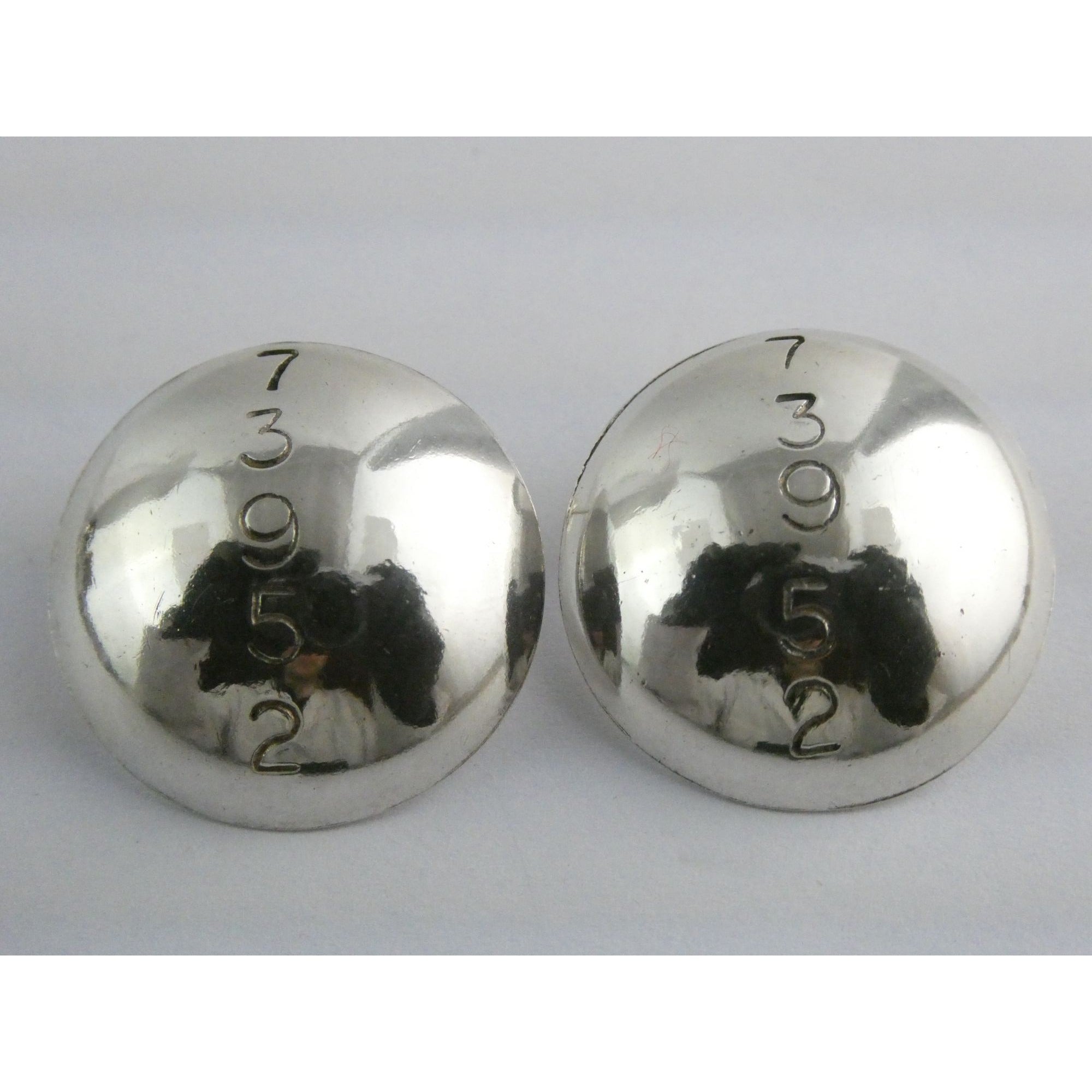 Artisan Signed B Mayeh 73952 Sterling Silver Round Stud Earrings 6.8g 23.59mm
