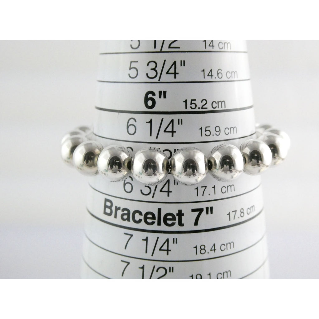 Tiffany and Co Sterling Silver Ball Beaded Bracelet 10mm 17.4g Weight 6.5 Inch