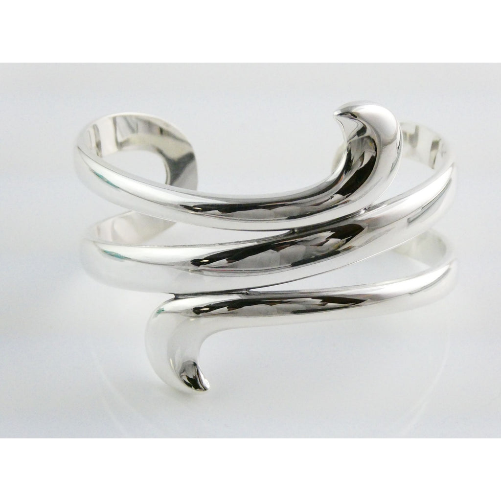 James Avery Sterling Silver Avante Swirl Wave Cuff Bracelet 67g 7 Inches Size