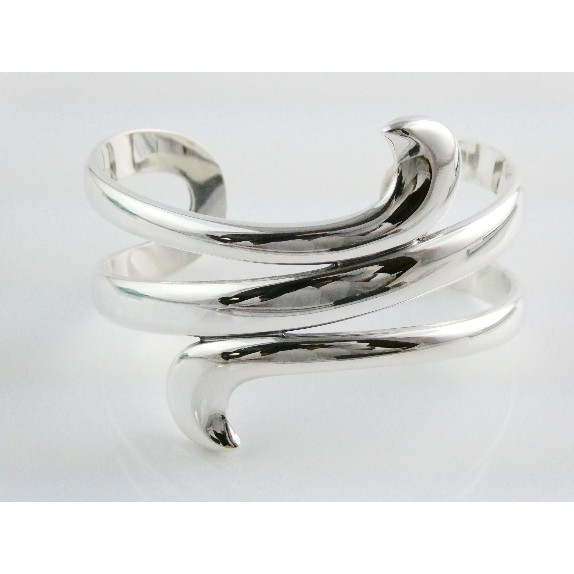 James Avery Sterling Silver Avante Swirl Wave Cuff Bracelet 67g 7 Inches Size