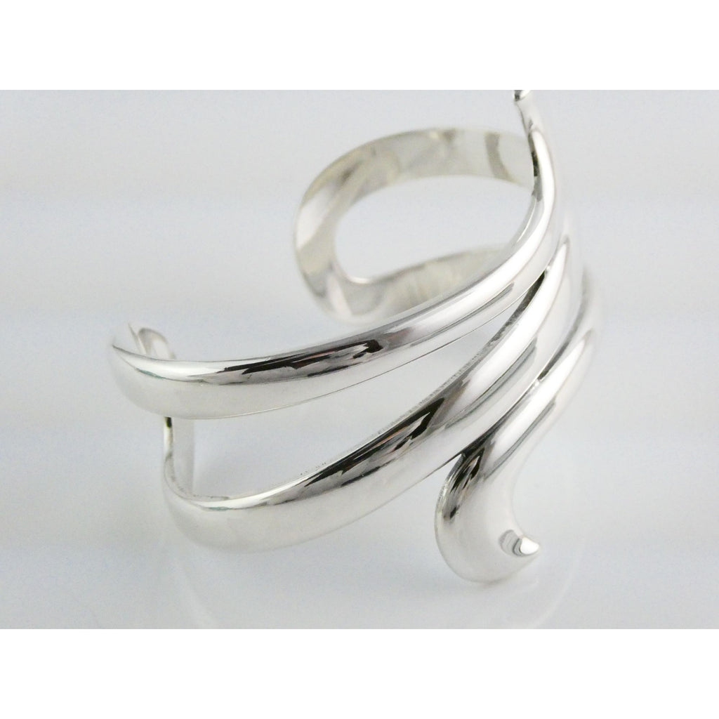 James Avery Sterling Silver Avante Swirl Wave Cuff Bracelet 67g 7 Inches Size