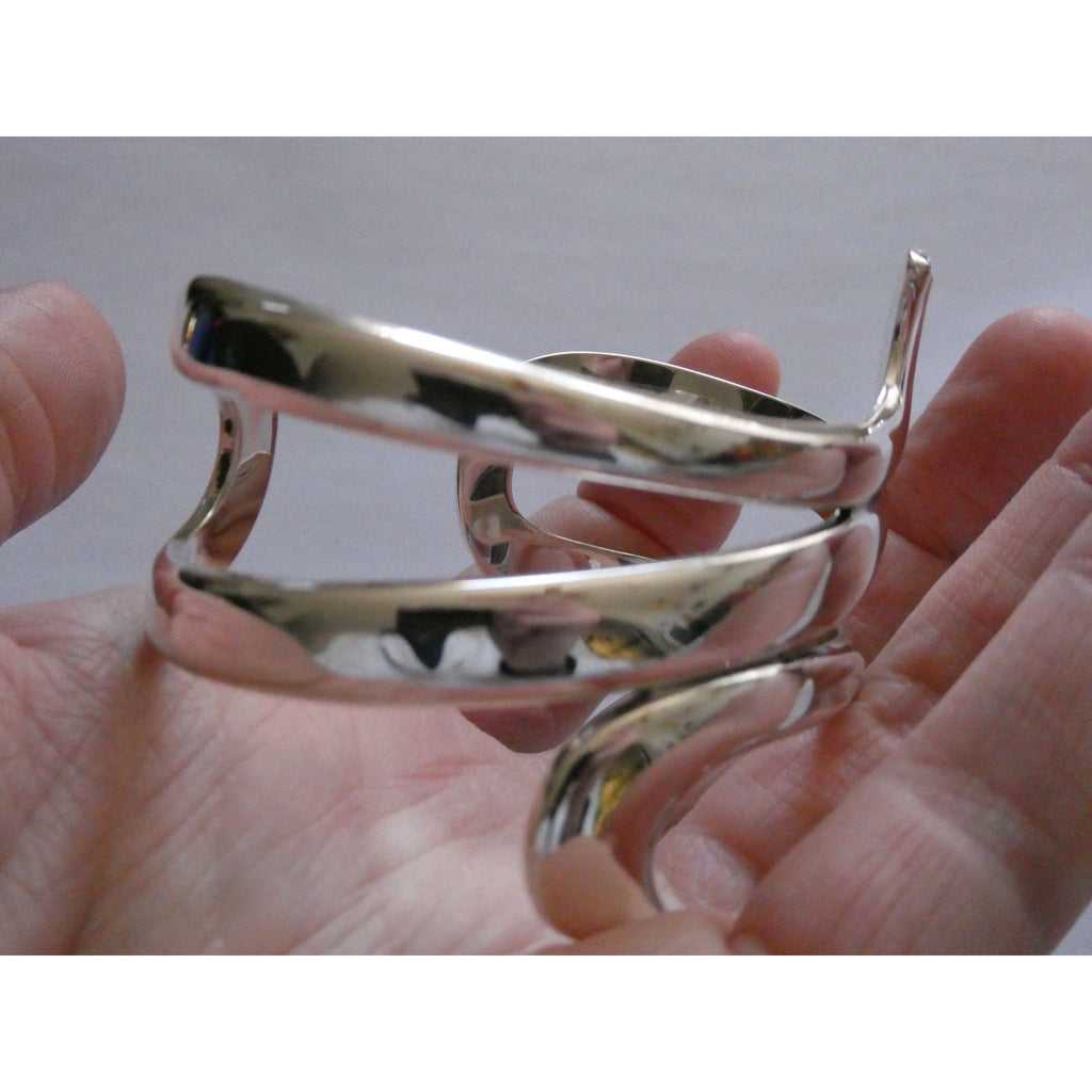 James Avery Sterling Silver Avante Swirl Wave Cuff Bracelet 67g 7 Inches Size