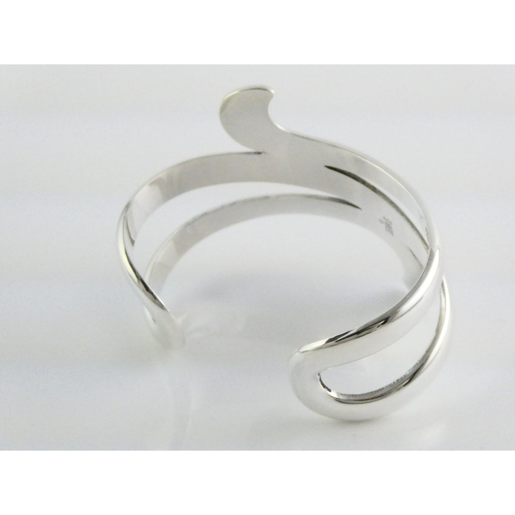 James Avery Sterling Silver Avante Swirl Wave Cuff Bracelet 67g 7 Inches Size