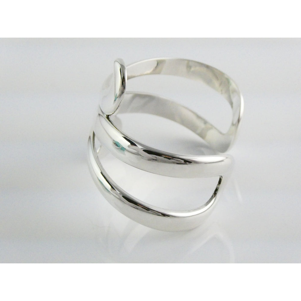James Avery Sterling Silver Avante Swirl Wave Cuff Bracelet 67g 7 Inches Size