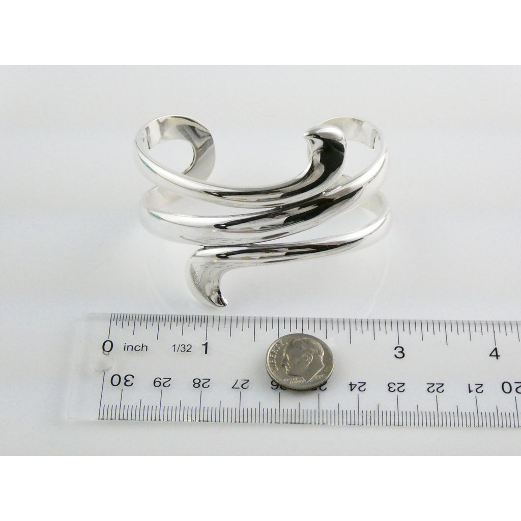 James Avery Sterling Silver Avante Swirl Wave Cuff Bracelet 67g 7 Inches Size