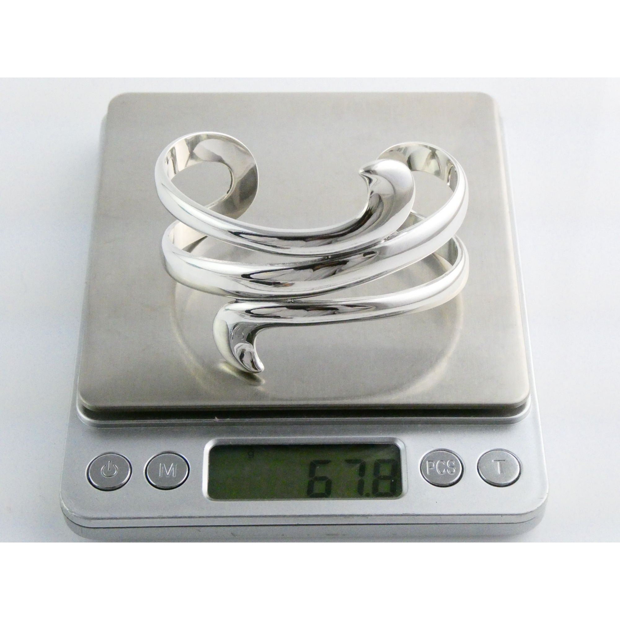 James Avery Sterling Silver Avante Swirl Wave Cuff Bracelet 67g 7 Inches Size