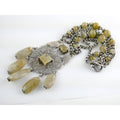 Stephen Dweck Sterling Silver Rutilated Quartz Statement Necklace Bergdorf Pouch
