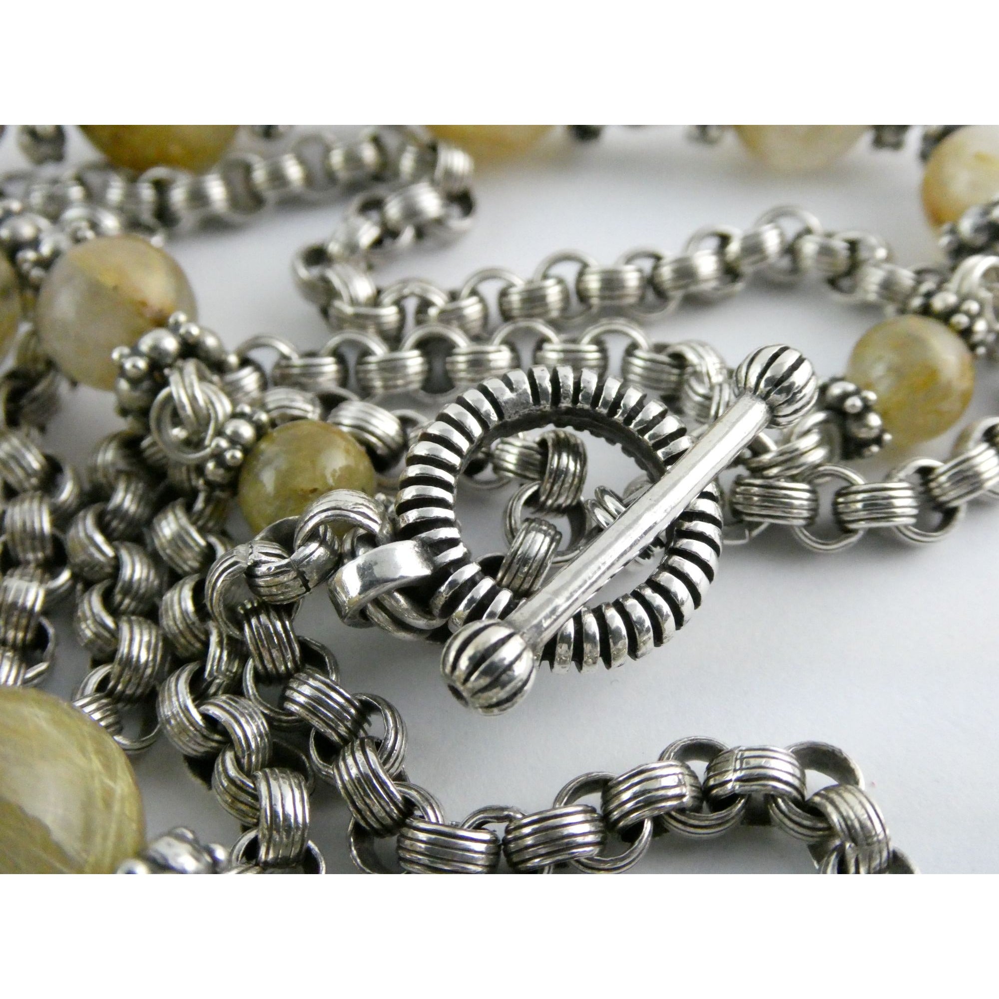 Stephen Dweck Sterling Silver Rutilated Quartz Statement Necklace Bergdorf Pouch