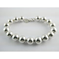 Tiffany and Co Sterling Silver Ball Beaded Bracelet 10 mm 17.4g Weight 6.5 Inch