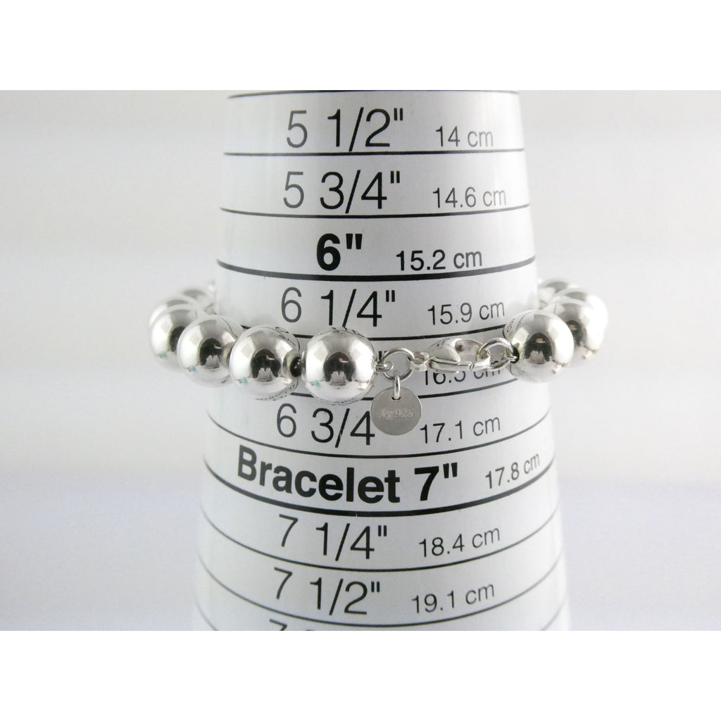 Tiffany and Co Sterling Silver Ball Beaded Bracelet 10 mm 17.4g Weight 6.5 Inch