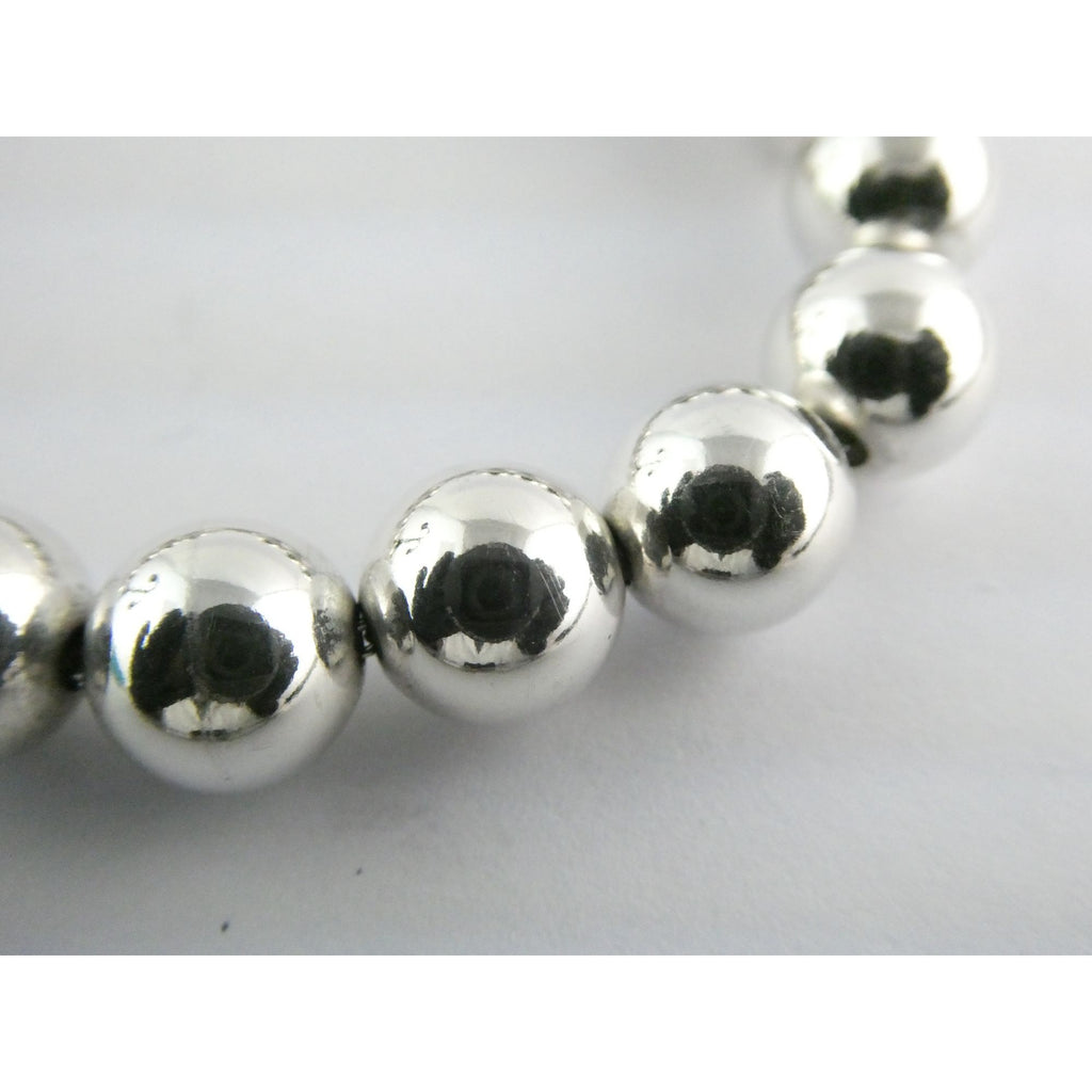 Tiffany and Co Sterling Silver Ball Beaded Bracelet 10 mm 17.4g Weight 6.5 Inch