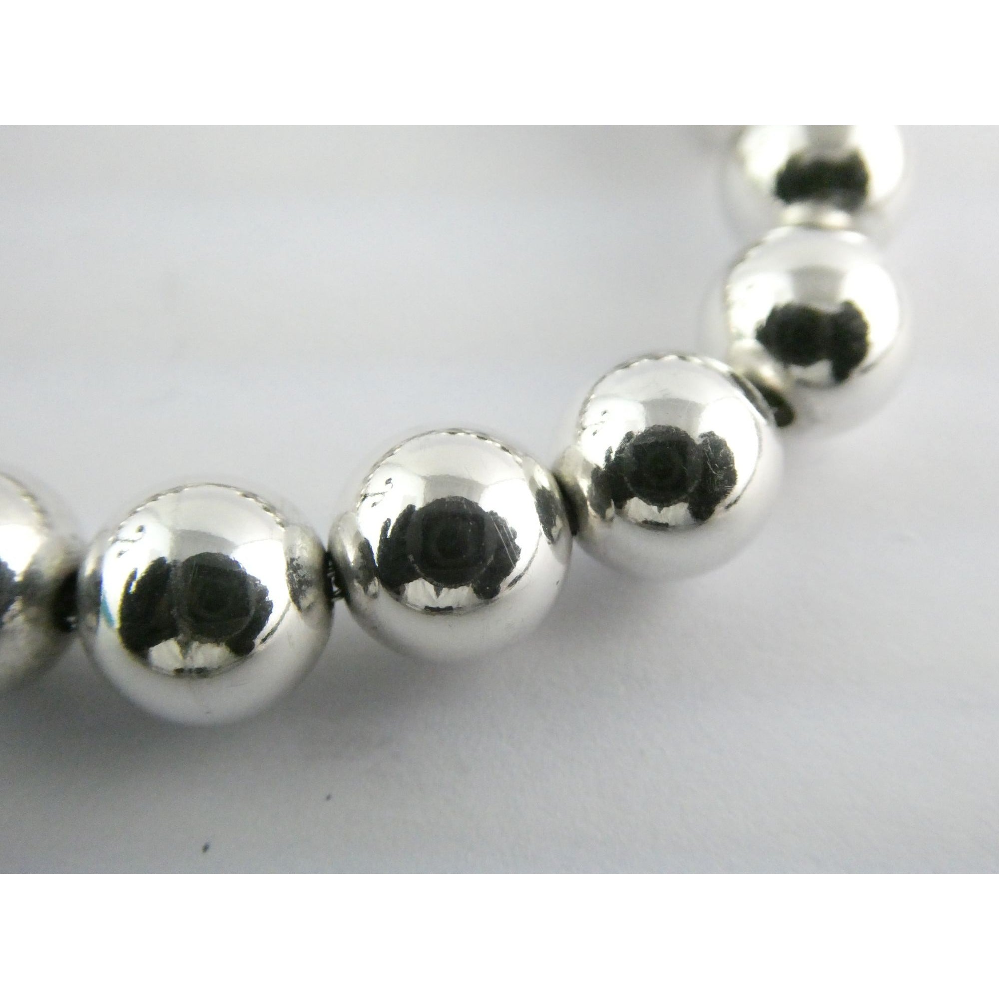 Tiffany and Co Sterling Silver Ball Beaded Bracelet 10 mm 17.4g Weight 6.5 Inch