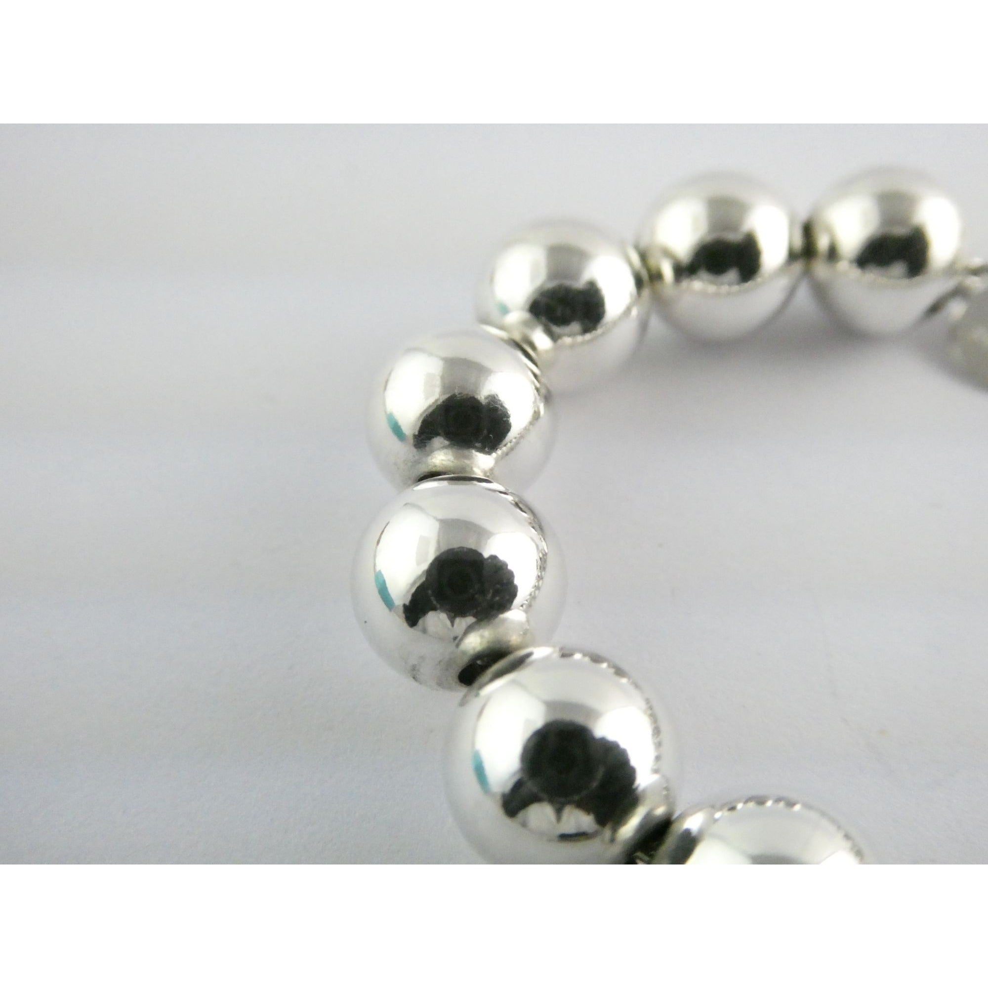Tiffany and Co Sterling Silver Ball Beaded Bracelet 10 mm 17.4g Weight 6.5 Inch