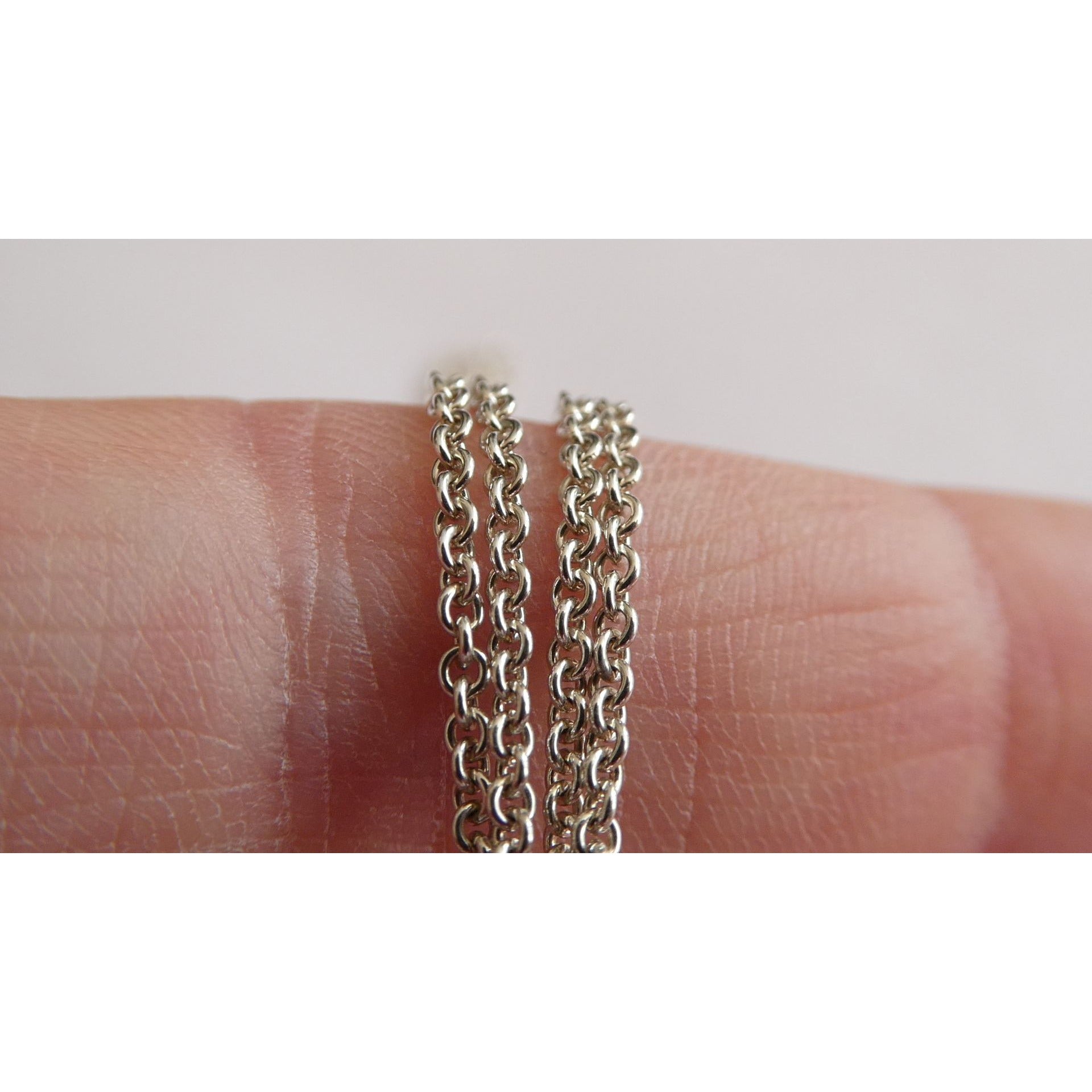 Tiffany and Co Sterling Silver Double Chain Infinity Pendant Necklace 925 15 In