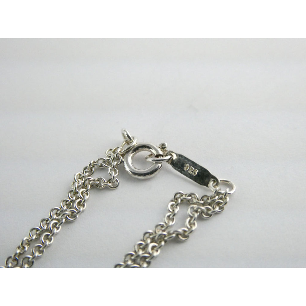 Tiffany and Co Sterling Silver Double Chain Infinity Pendant Necklace 925 15 In