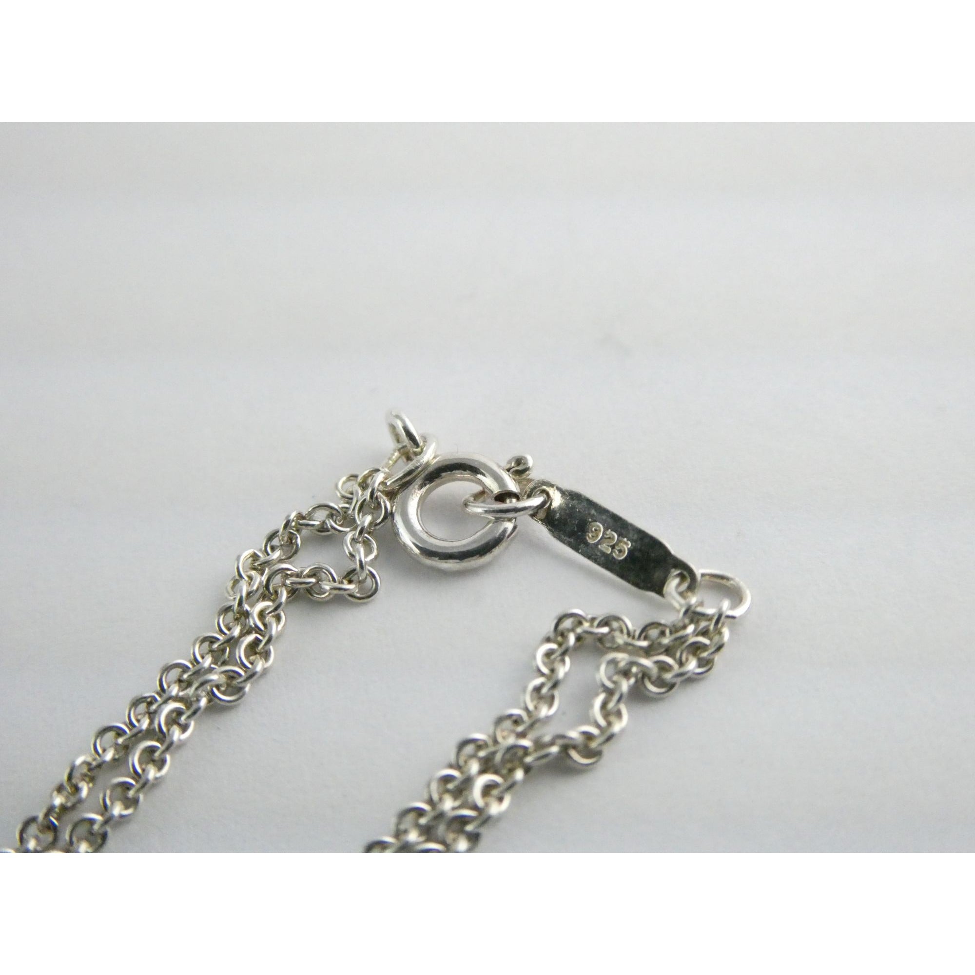 Tiffany and Co Sterling Silver Double Chain Infinity Pendant Necklace 925 15 In
