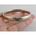 Harley Davidson Sterling Silver Etched Wings Bangle Bracelet 14.3g 7.5 Inches