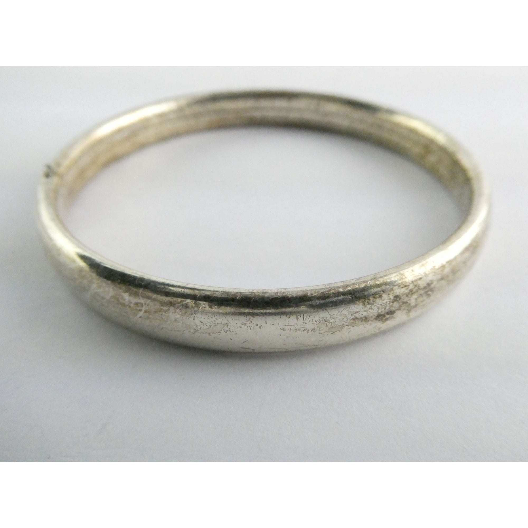 Harley Davidson Sterling Silver Etched Wings Bangle Bracelet 14.3g 7.5 Inches