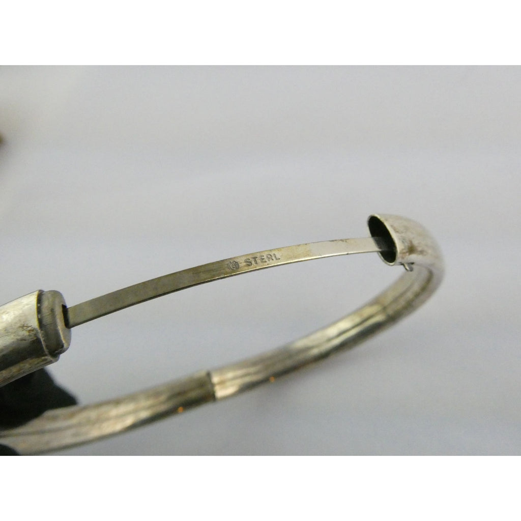 Harley Davidson Sterling Silver Etched Wings Bangle Bracelet 14.3g 7.5 Inches