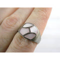 Sterling Silver Pink Mother of Pearl Shell Inlay ring 925 Size 8.25 Weighs 4.6g