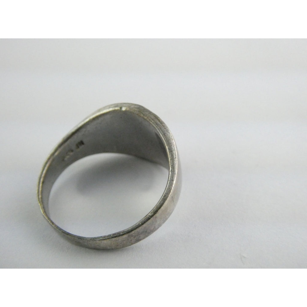 Sterling Silver Pink Mother of Pearl Shell Inlay ring 925 Size 8.25 Weighs 4.6g