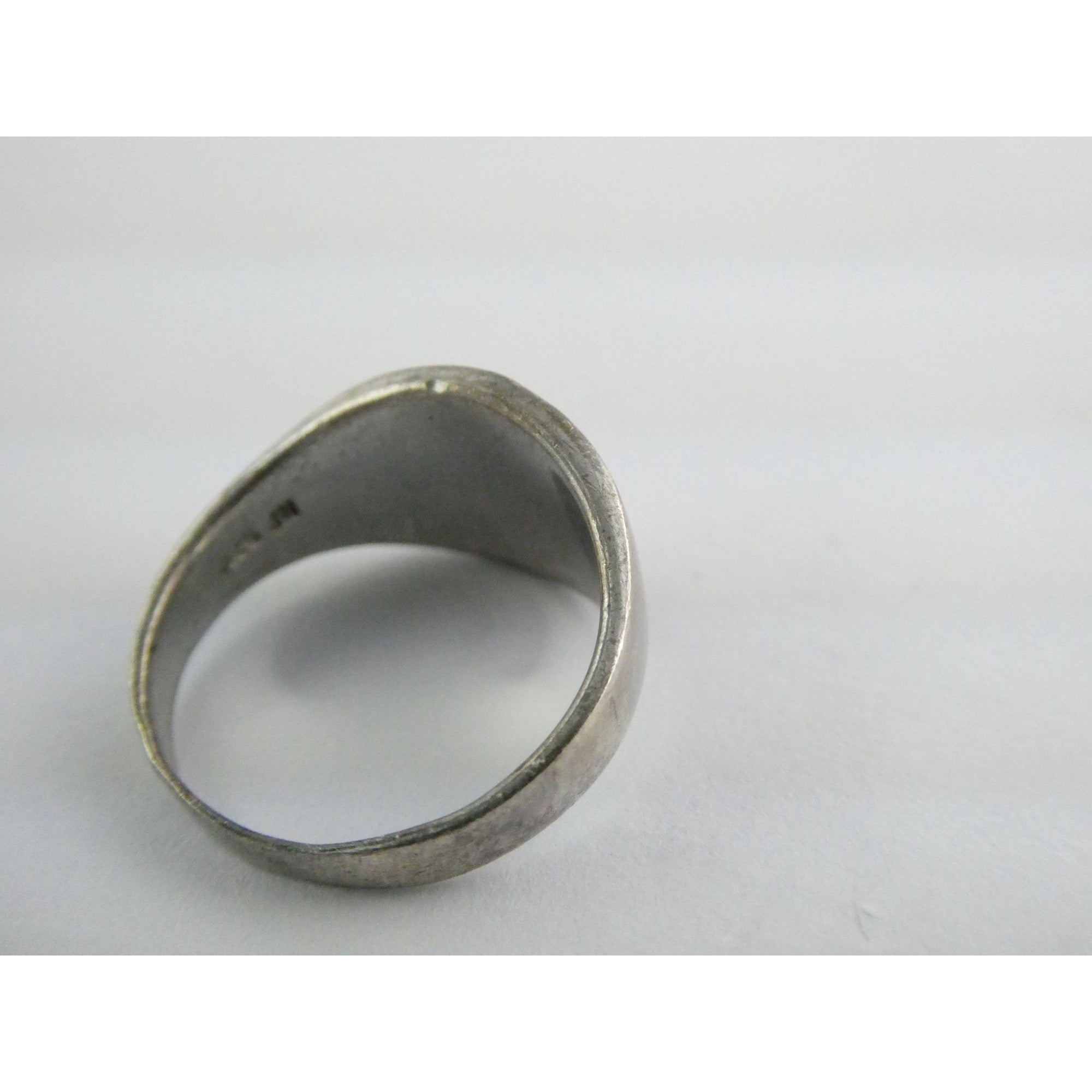 Sterling Silver Pink Mother of Pearl Shell Inlay ring 925 Size 8.25 Weighs 4.6g