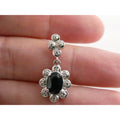 WM Sterling Silver Natural Dark Blue Sapphire and Diamond Accent Pendant 2g 25mm