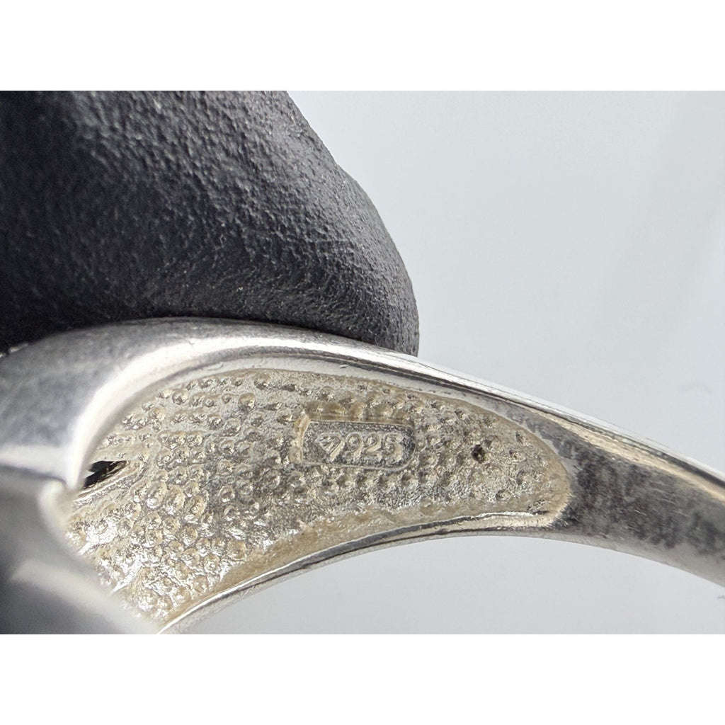 Designer Sterling Silver Lab Created Diamond Overlapping Ring Size 10 5.7 Grams