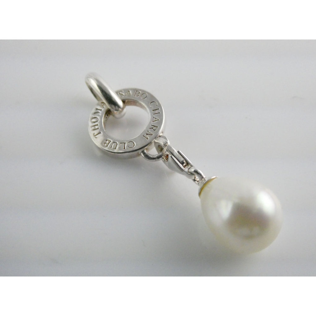 Thomas Sabo Charm Club Sterling Silver Cultured Pearl Drop Pendant 4.6g 41mm