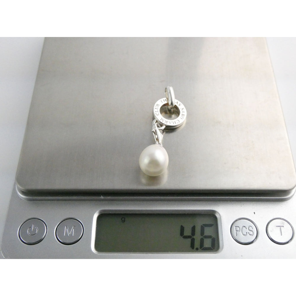 Thomas Sabo Charm Club Sterling Silver Cultured Pearl Drop Pendant 4.6g 41mm